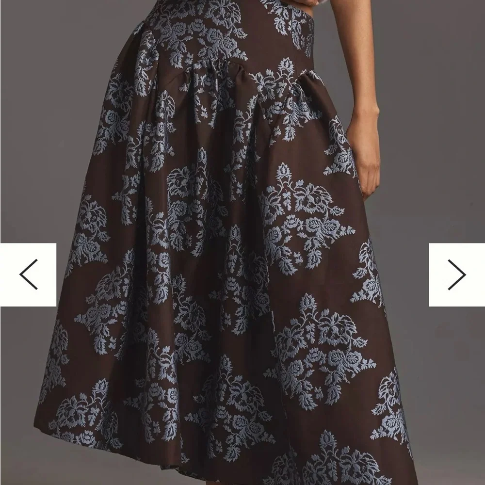 NWT By Anthropologie Brocade Midi Skirt size 16 - Picture 4 of 9